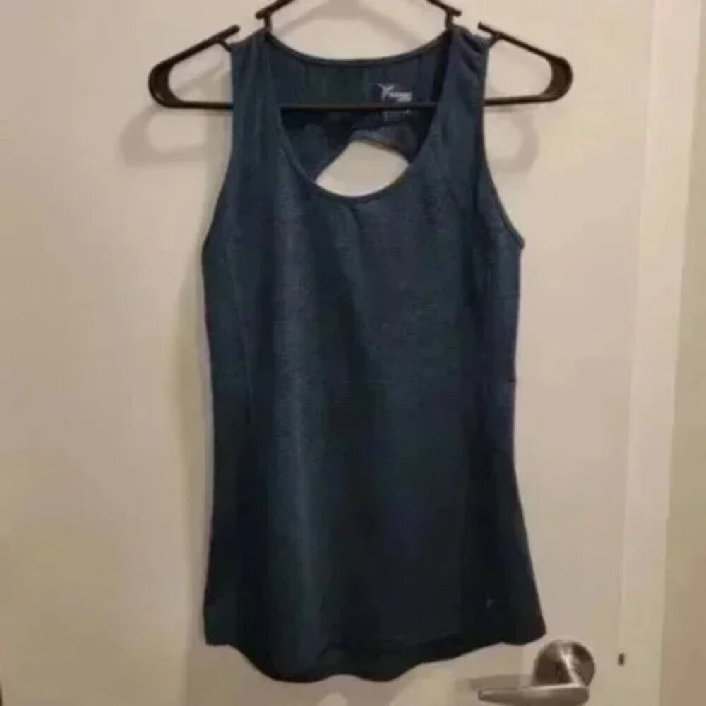 Dark Blue Keyhole-Back Active Tank Size S